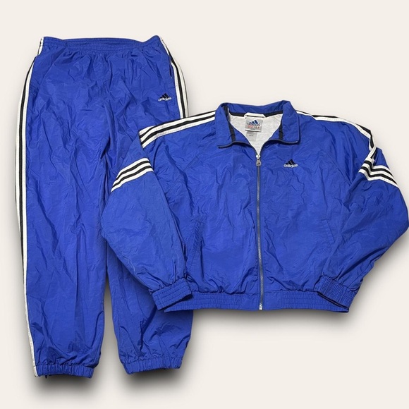 adidas Other - Vintage Blue Adidas Tracksuit Size Large Jacket + Pants Set 90s Streetwear